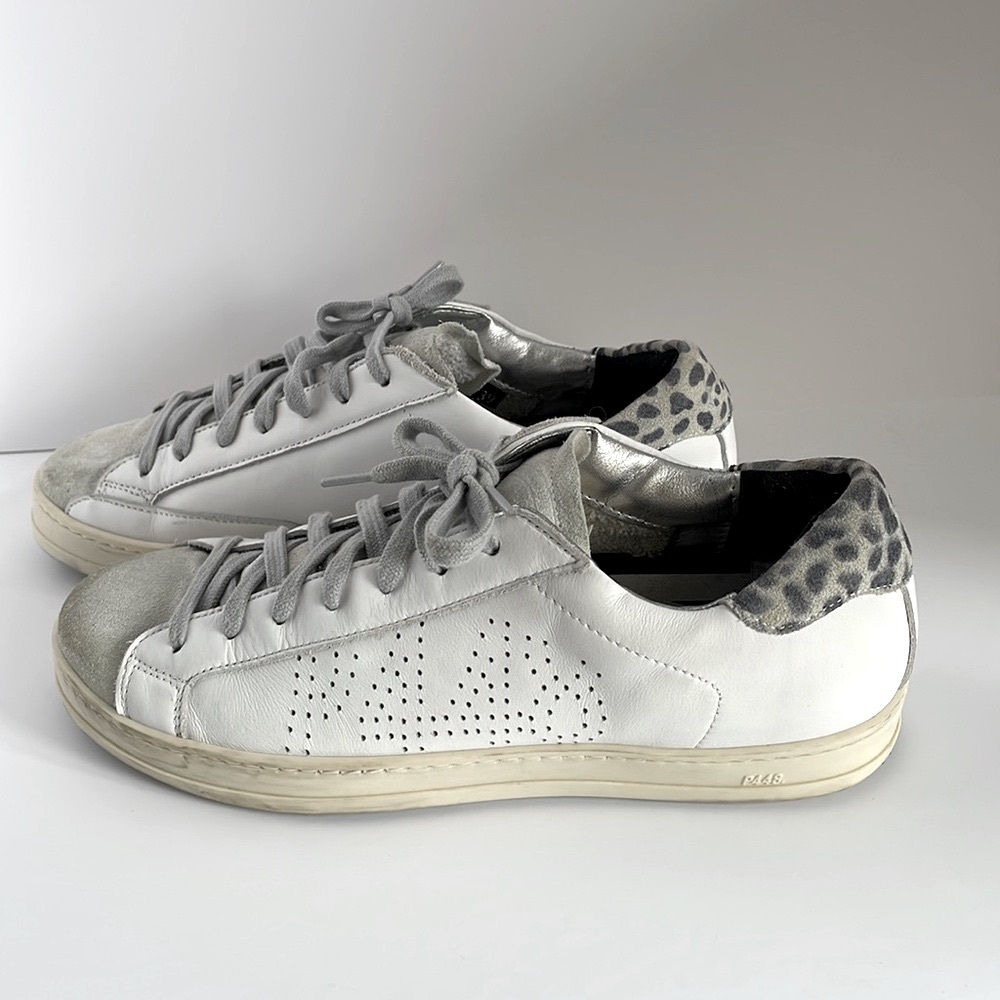 🇮🇹 P448 | Leather Animal Print Sneakers Women's Size: eu 39 / us 8.5